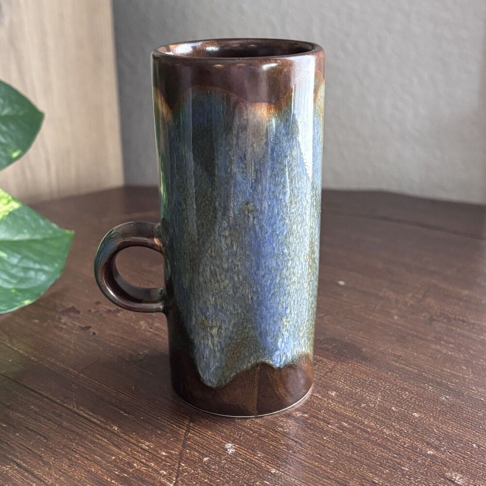 Cups Espresso Demitasse 6 oz CAFFE D-VITO 1970’s Stoneware Drip Glazed